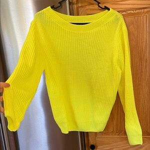 SHEIN Neon Yellow Crew Neck Sweater